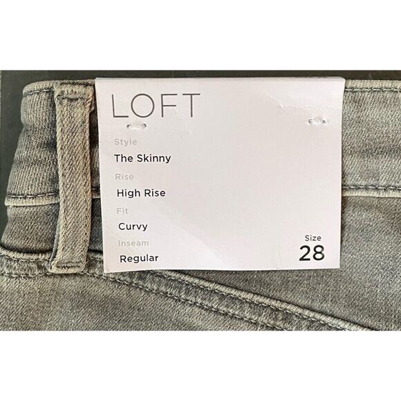 Loft Skinny High Rise Curvy Gray Jeans Size 28 NWT RN#140923 - Picture 8 of 9